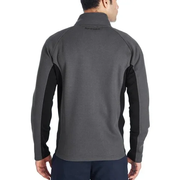 SPYDER Constant Full-Zip Jacket M Men's Sweater Fleece Gray Black - Picture 2 of 9